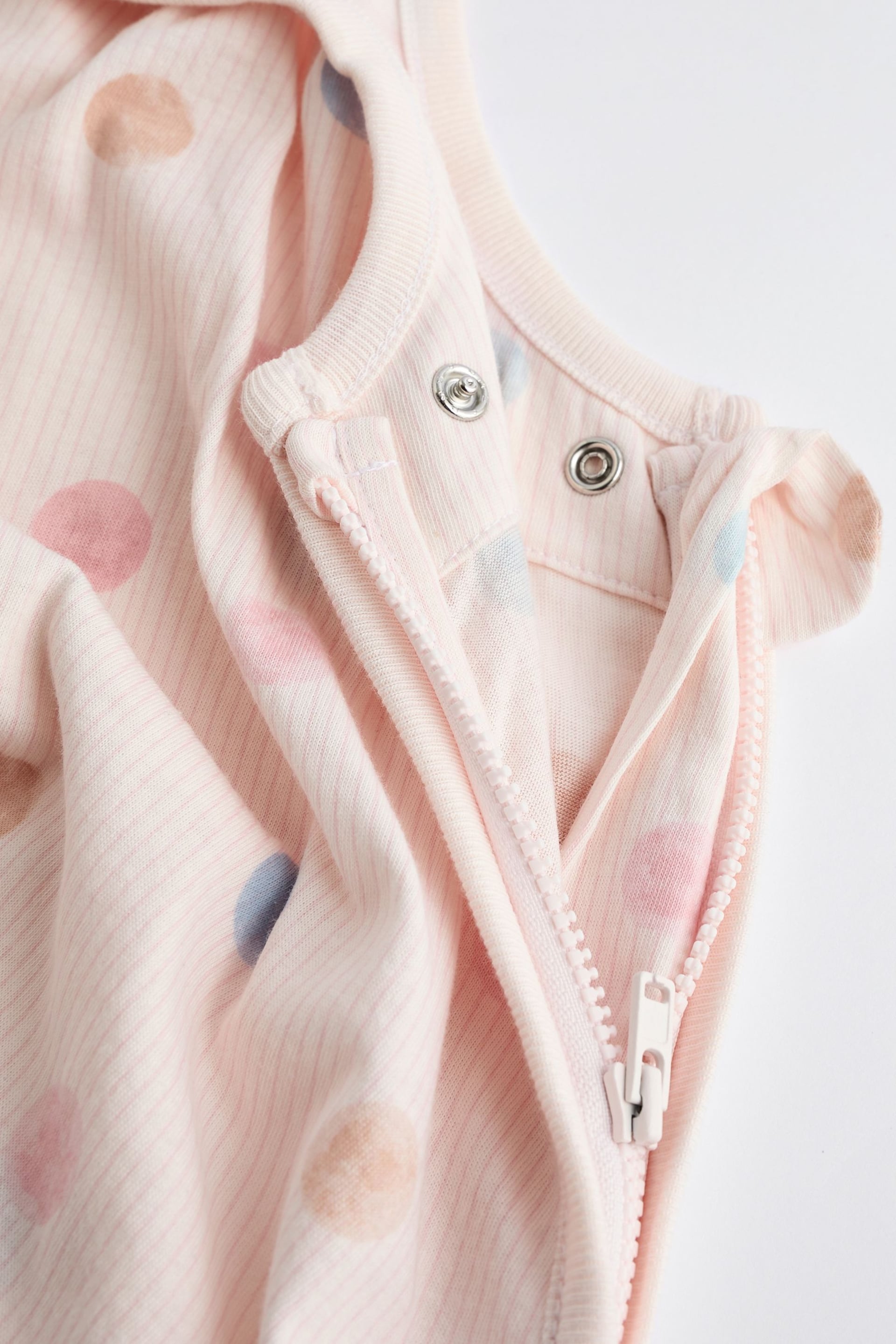 Beige Pink Multi Spot 0.5 Tog Baby 100% Cotton Sleep Bag - Image 7 of 9