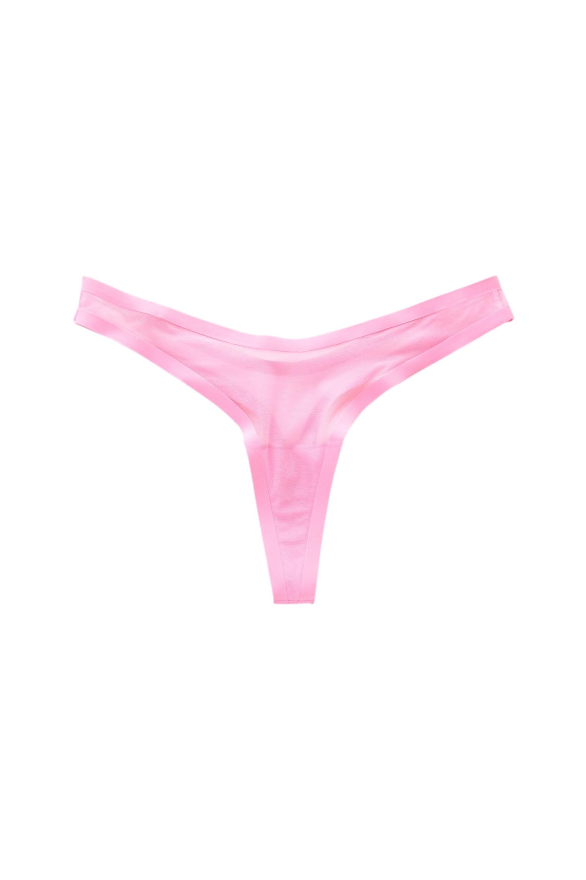 Bright Pink Thong Bonded Mesh No VPL Knickers - Image 6 of 6