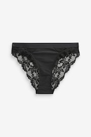 Bright Pink/Black High Leg Lace Trim Knickers 2 Pack - Image 7 of 8