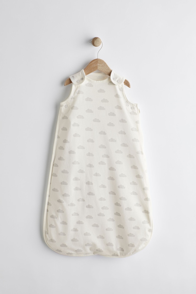 Grey Cloud Print 0.5 Tog Baby 100% Cotton Sleep Bag - Image 1 of 8