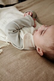 Cream Muslin 1 Tog  Baby 100% Cotton Sleep Bag - Image 7 of 11
