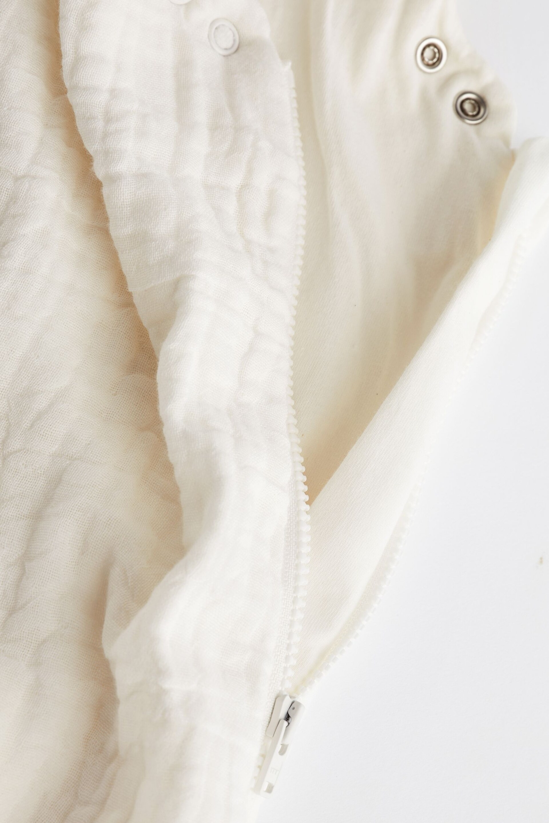 Cream Muslin 1 Tog  Baby 100% Cotton Sleep Bag - Image 9 of 11