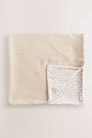 Natural Floral Baby 100% Cotton Waffle & Muslin Blanket - Image 3 of 8