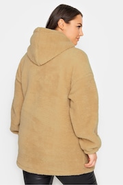 Yours Curve Natural Teddy Faux Fur Hoodie - Image 2 of 4