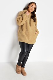 Yours Curve Natural Teddy Faux Fur Hoodie - Image 3 of 4