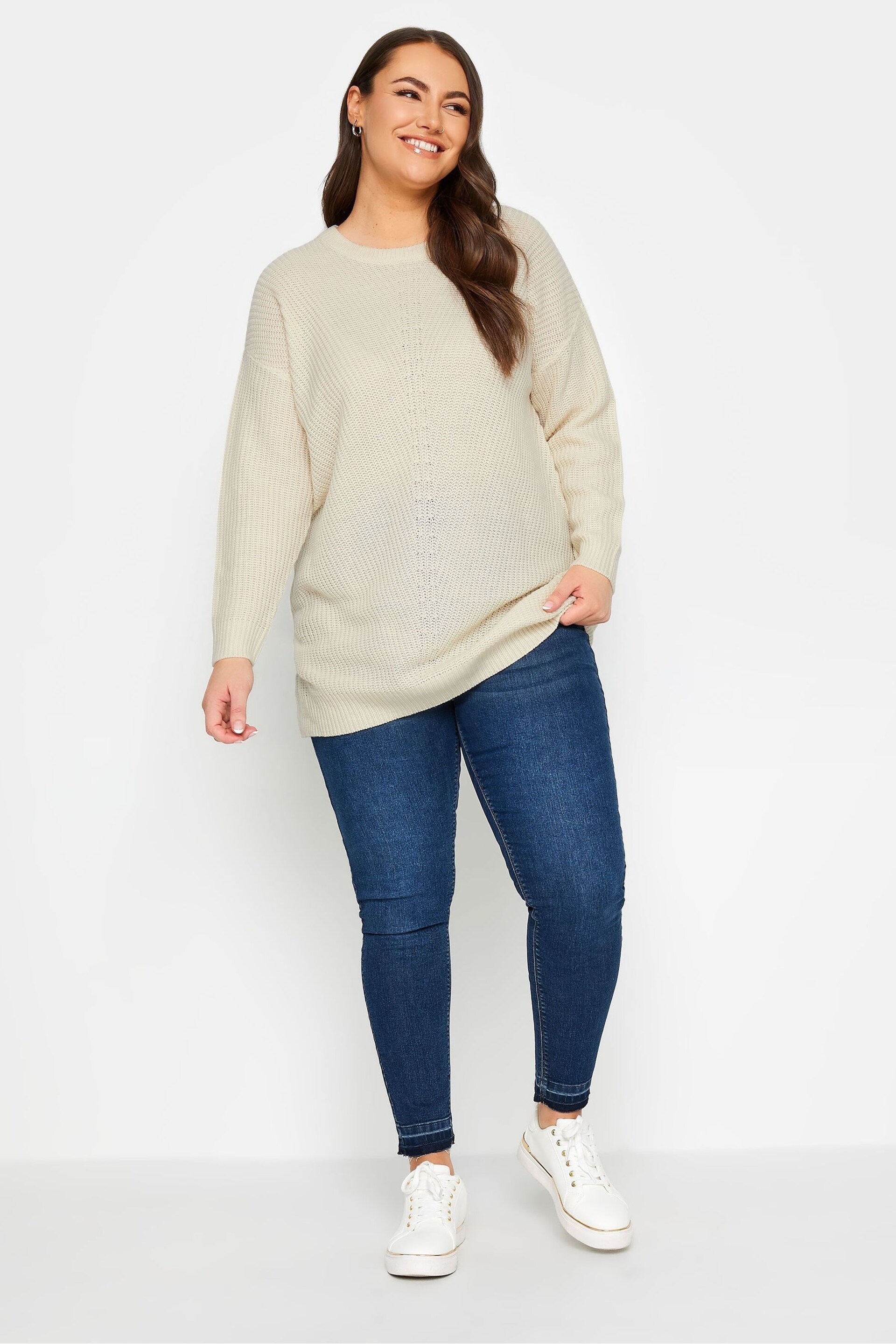 Yours Curve Cream Essential Jumper - Image 2 of 4