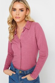 PixieGirl Petite Pink Cotton Slub Long Sleeve Shirt - Image 4 of 4