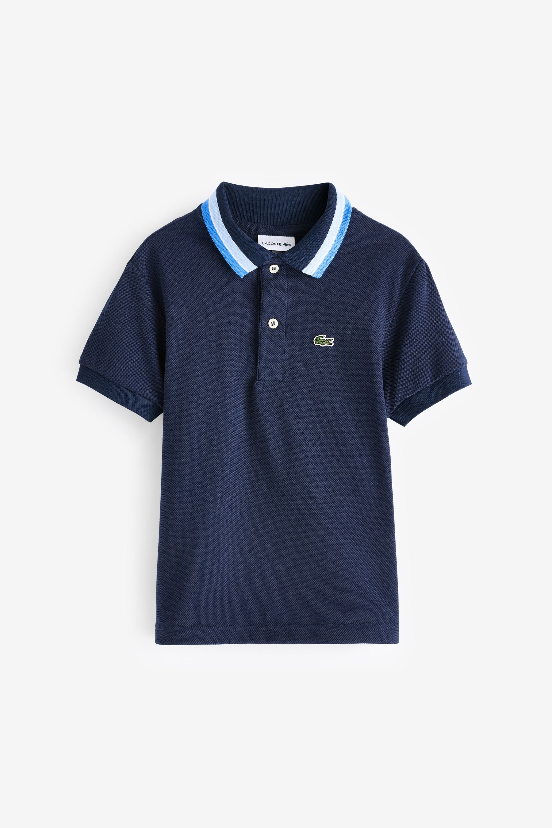Buy Lacoste Tricolour Collar Cotton Polo Shirt from Next Luxembourg
