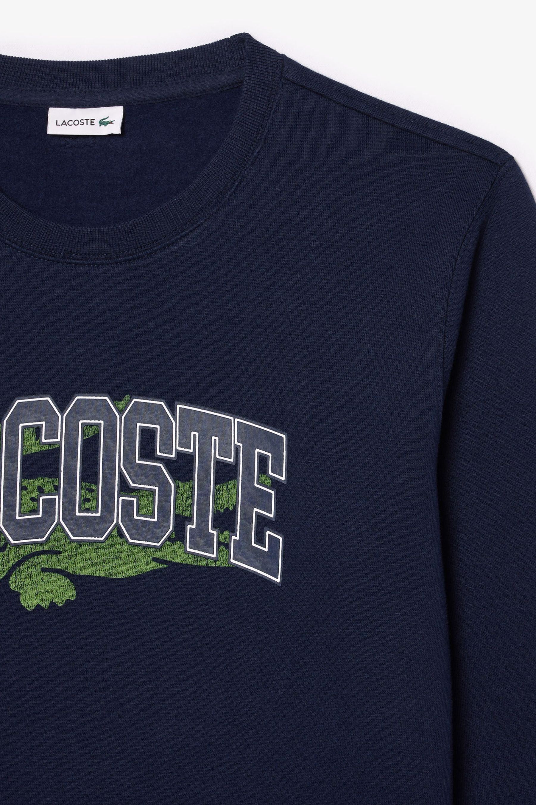 Buy Lacoste Blue Large Croc Logo Sweatshirt from Next Luxembourg