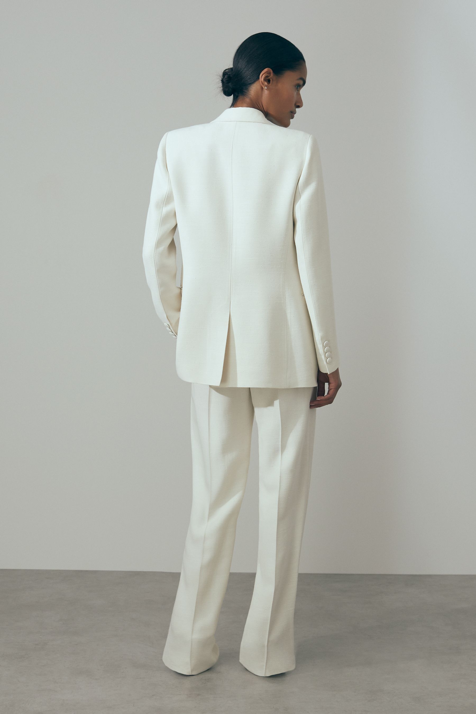 Buy Reiss White Sienna Italian Double Breasted Textured Suit Blazer with Silk from Next Ireland