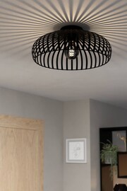 Eglo Black Mogano 3 Wireframe Flush Ceiling Light - Image 1 of 5