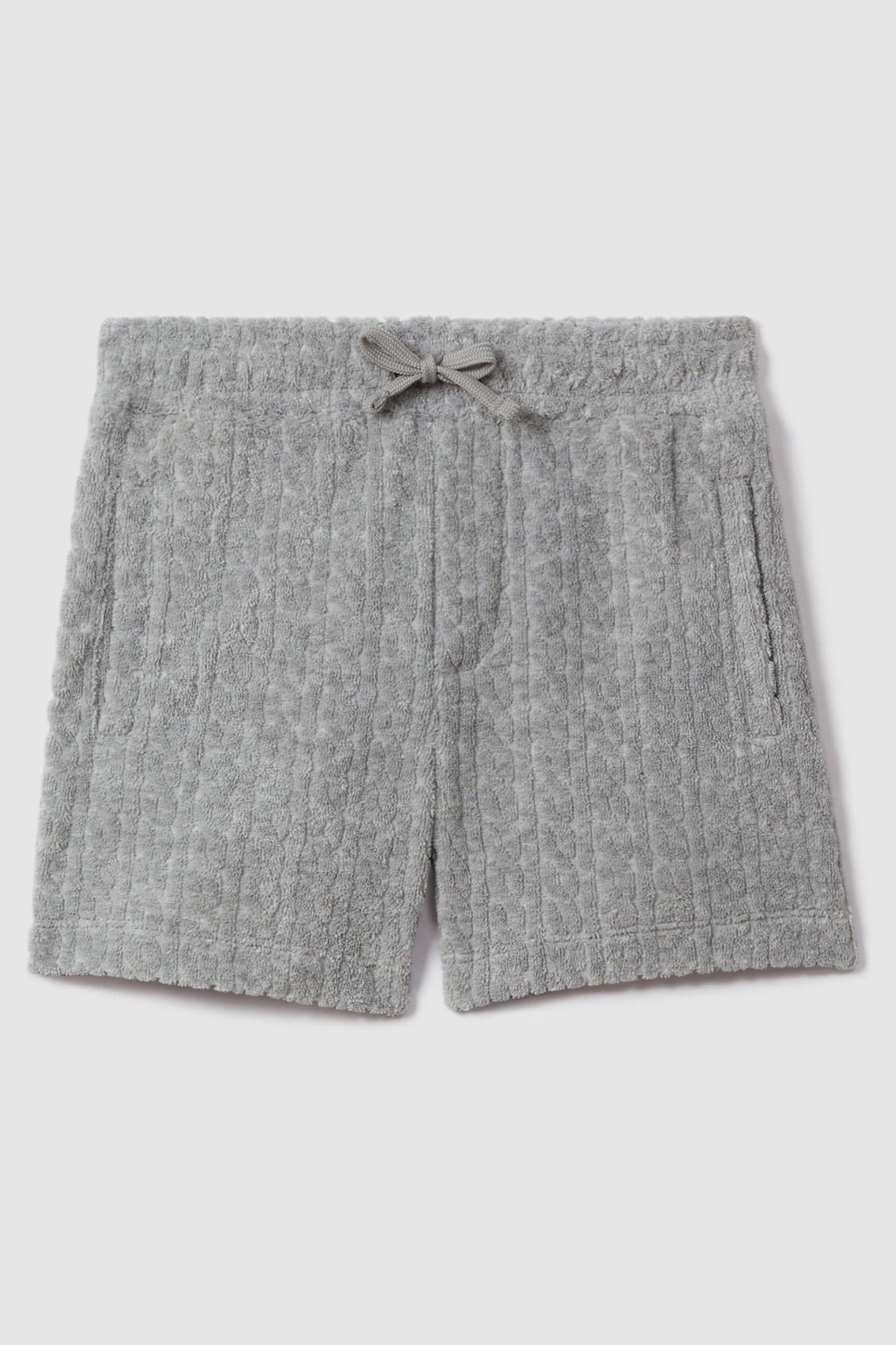 Reiss Soft Grey Fletcher Senior Towelling Drawstring Shorts - Image 2 of 4