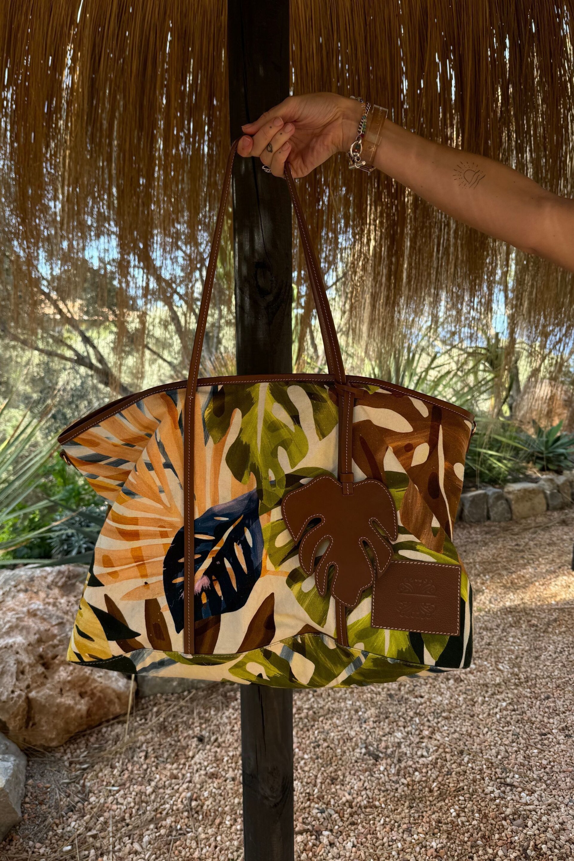 Never Fully Dressed Palm Printed Beach Black Bag - Image 1 of 8