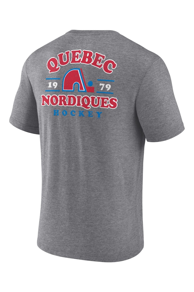 Fanatics Grey NHL Quebec Nordiques Heritage Triblend T-Shirt - Image 3 of 3