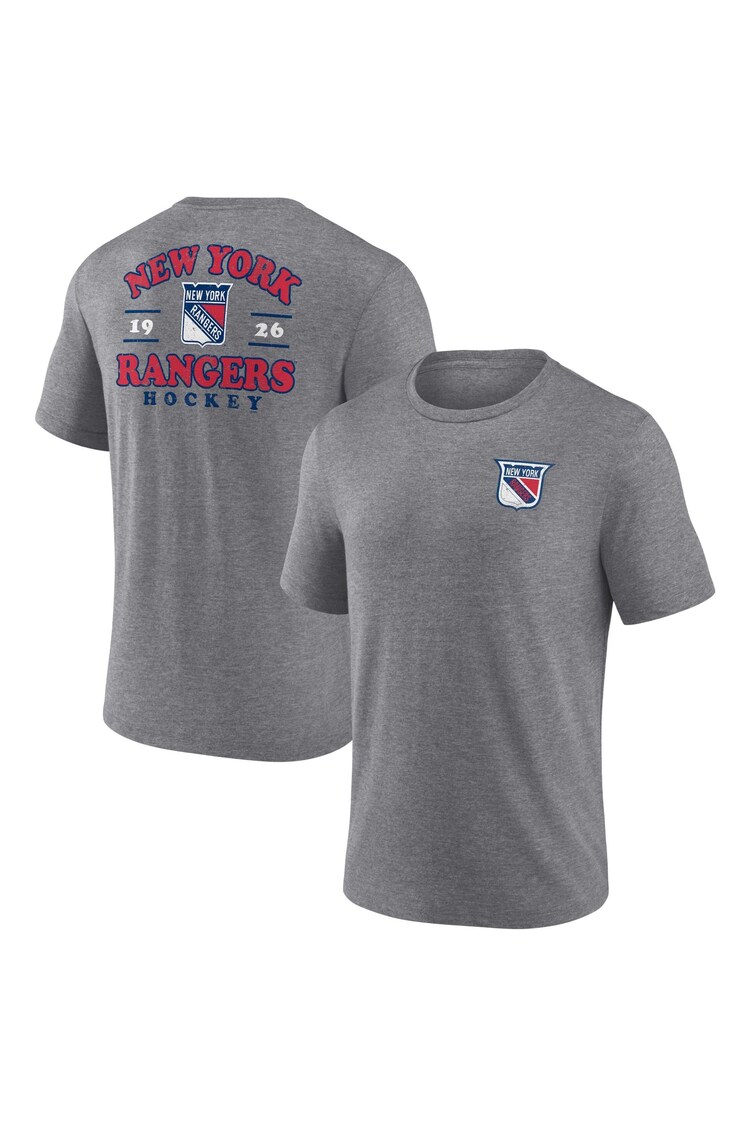 Fanatics Grey NHL New York Rangers Heritage Triblend T-Shirt - Image 1 of 3