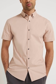 River Island Pink Muscle Fit Textured Shirt - Image 1 of 3