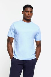 River Island Blue Studio Slim Fit T-Shirt - Image 1 of 4