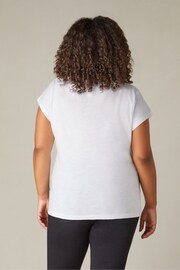 Live Unlimited Curve Cotton Slub Scoop Neck White T-Shirt - Image 2 of 4