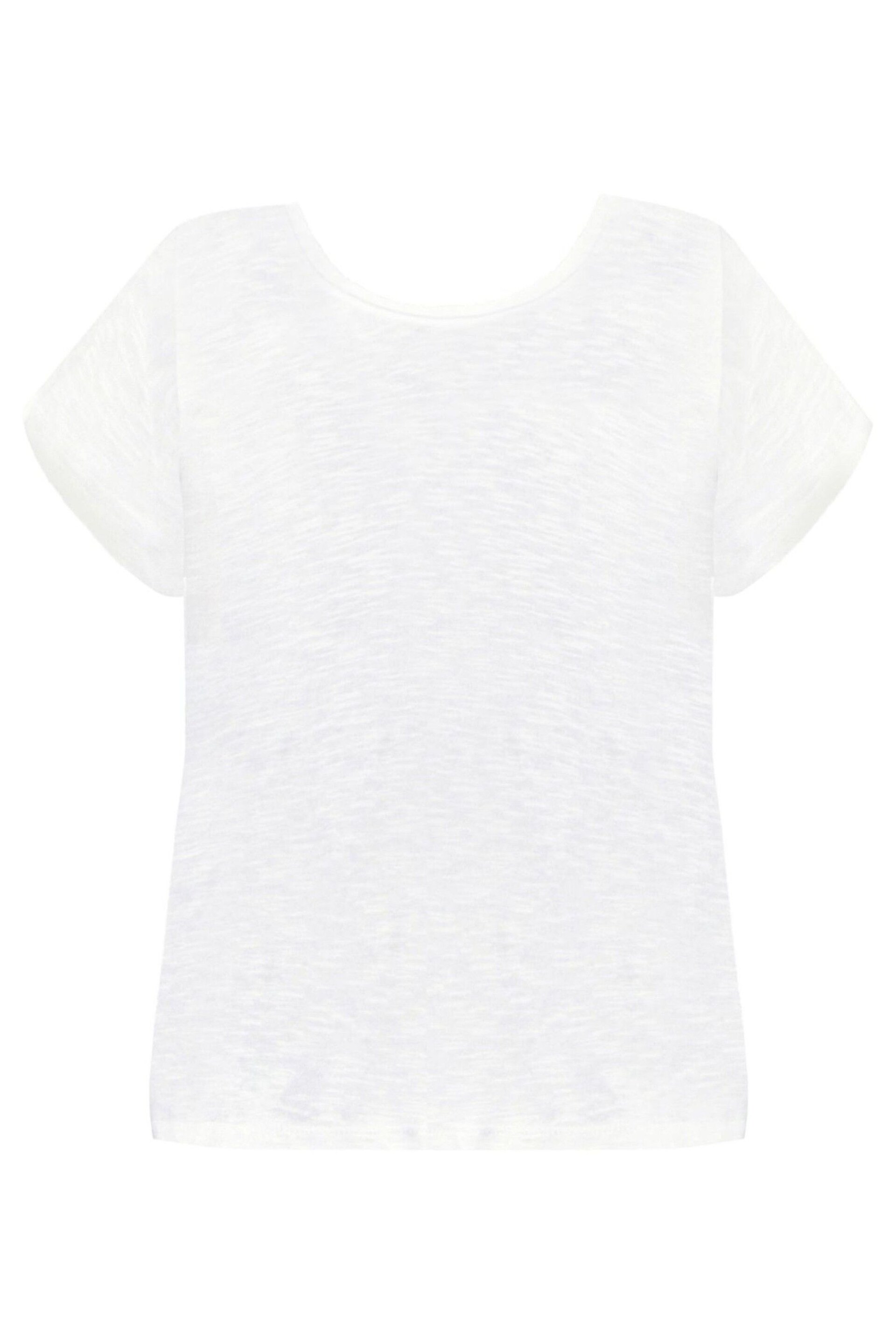 Live Unlimited Curve Cotton Slub Scoop Neck White T-Shirt - Image 4 of 4