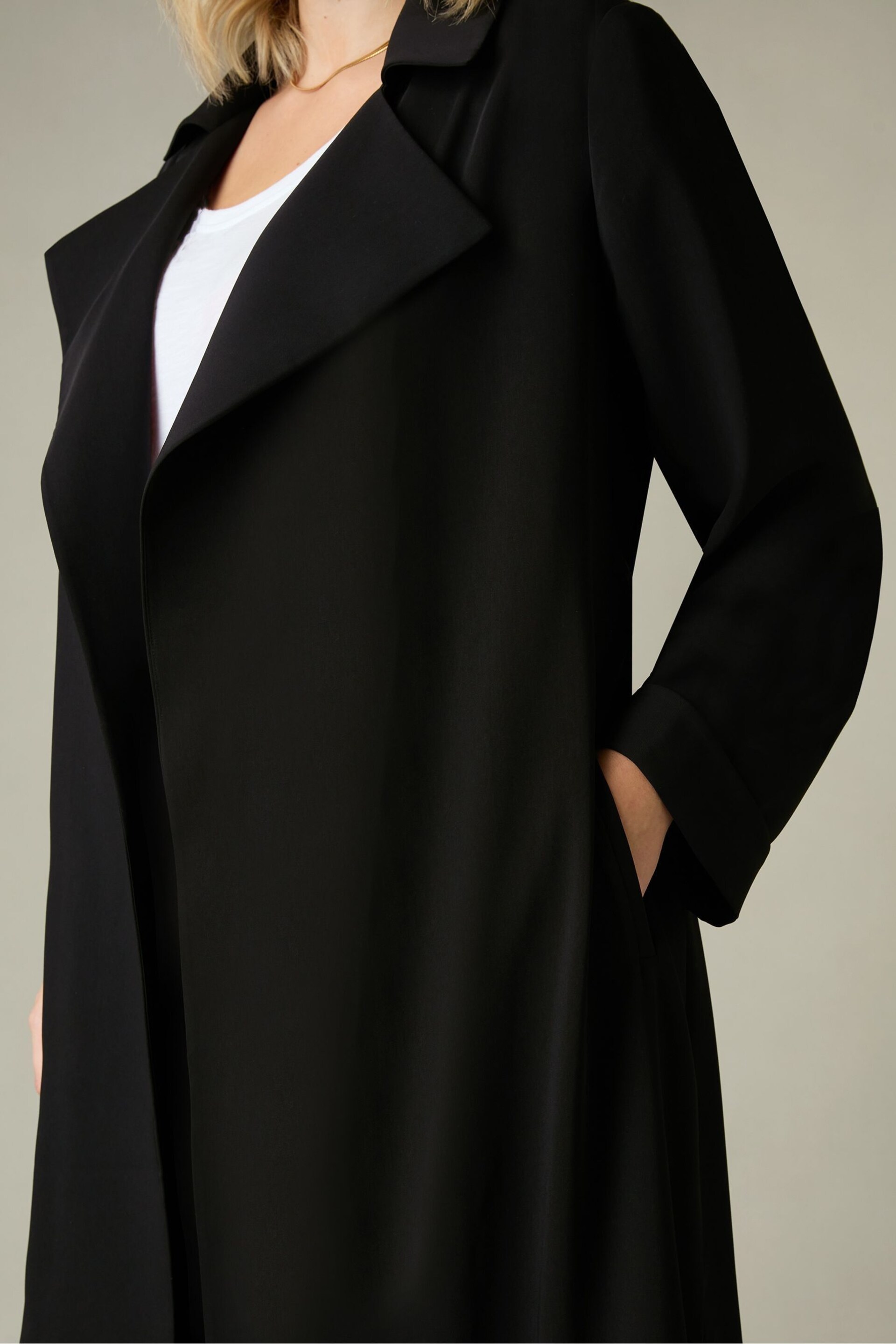 Live Unlimited Curve Relaxed Tailored Duster Black Coat - Image 4 of 6