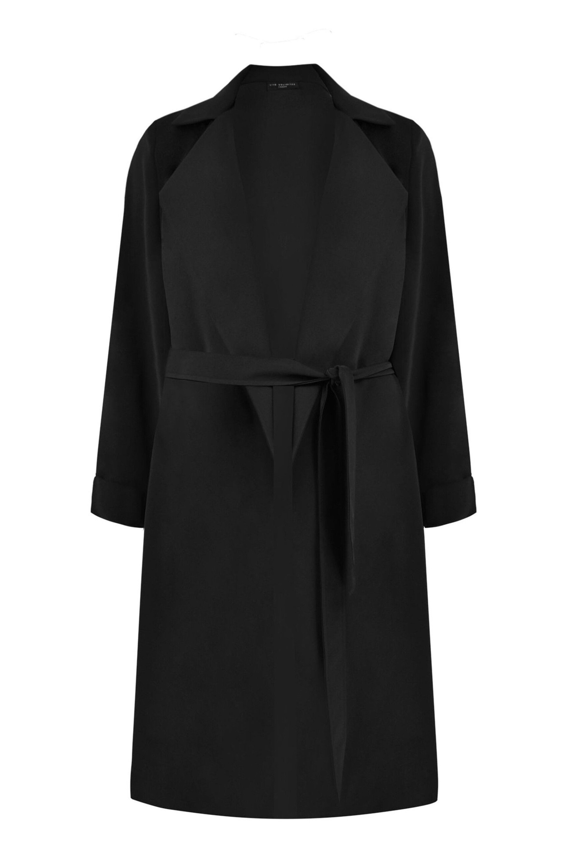 Live Unlimited Curve Relaxed Tailored Duster Black Coat - Image 6 of 6