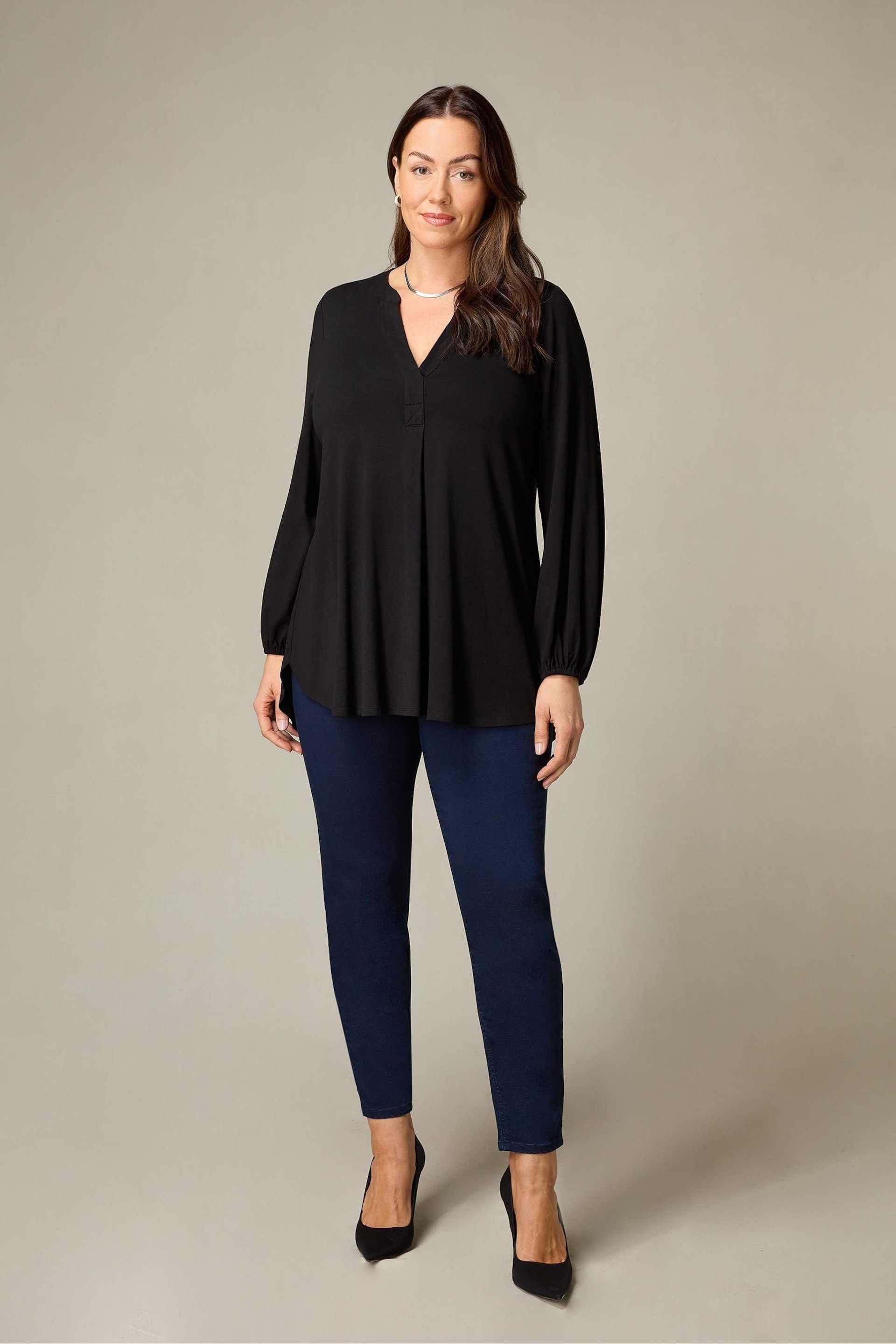 Live Unlimited Curve Petite Navy Blue Denim Jeggings - Image 1 of 4