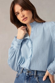 Ro&Zo Blue Pintuck Blouse - Image 6 of 9