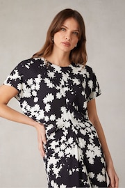 Ro&Zo Harper Mono Floral Print Flutter Sleeve Midaxi Dress - Image 4 of 7