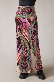 Ro&Zo Petite Multi Paisley Print Bias Cut Skirt - Image 2 of 7