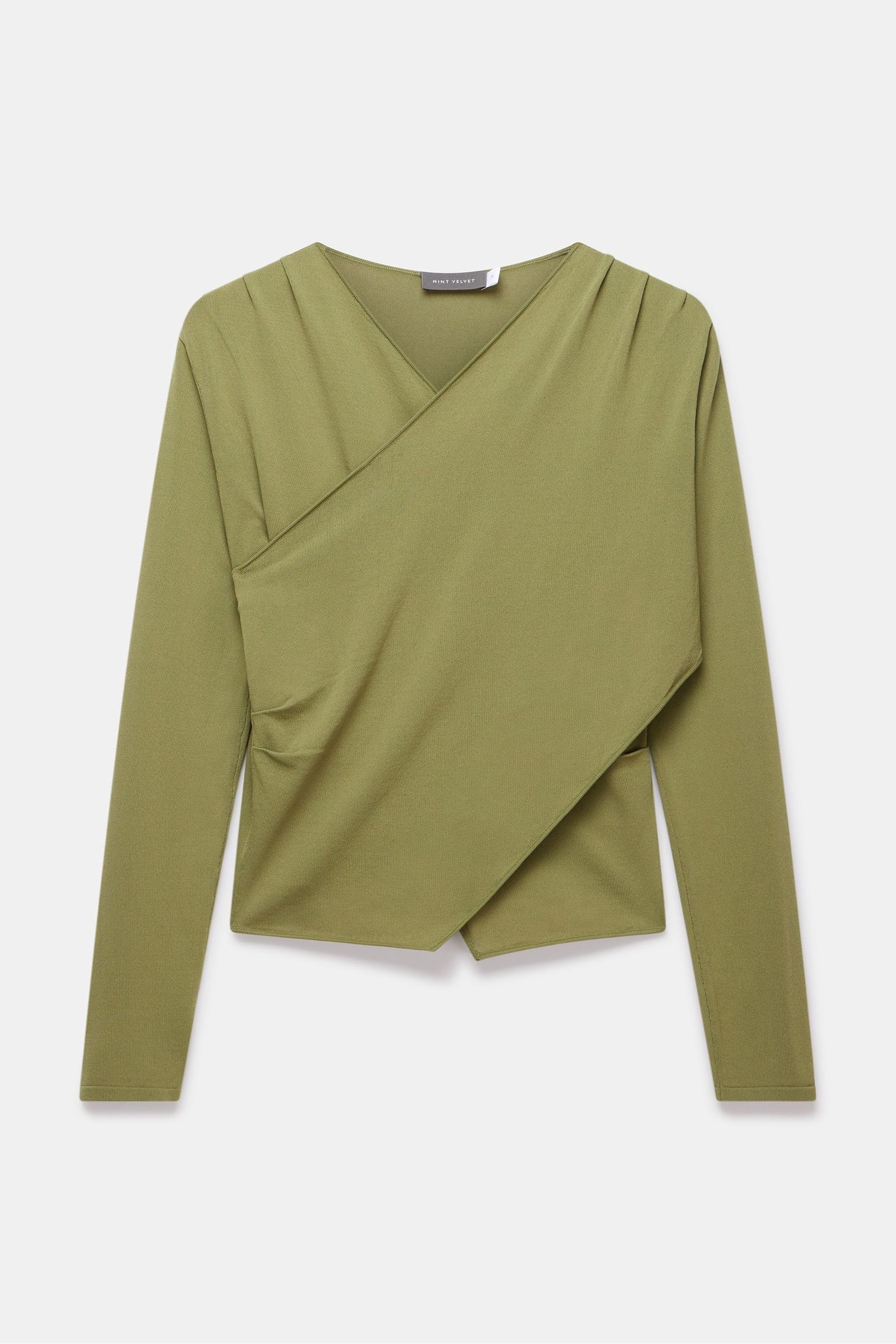 Buy Mint Velvet Green Wrap Front Top from Next Luxembourg
