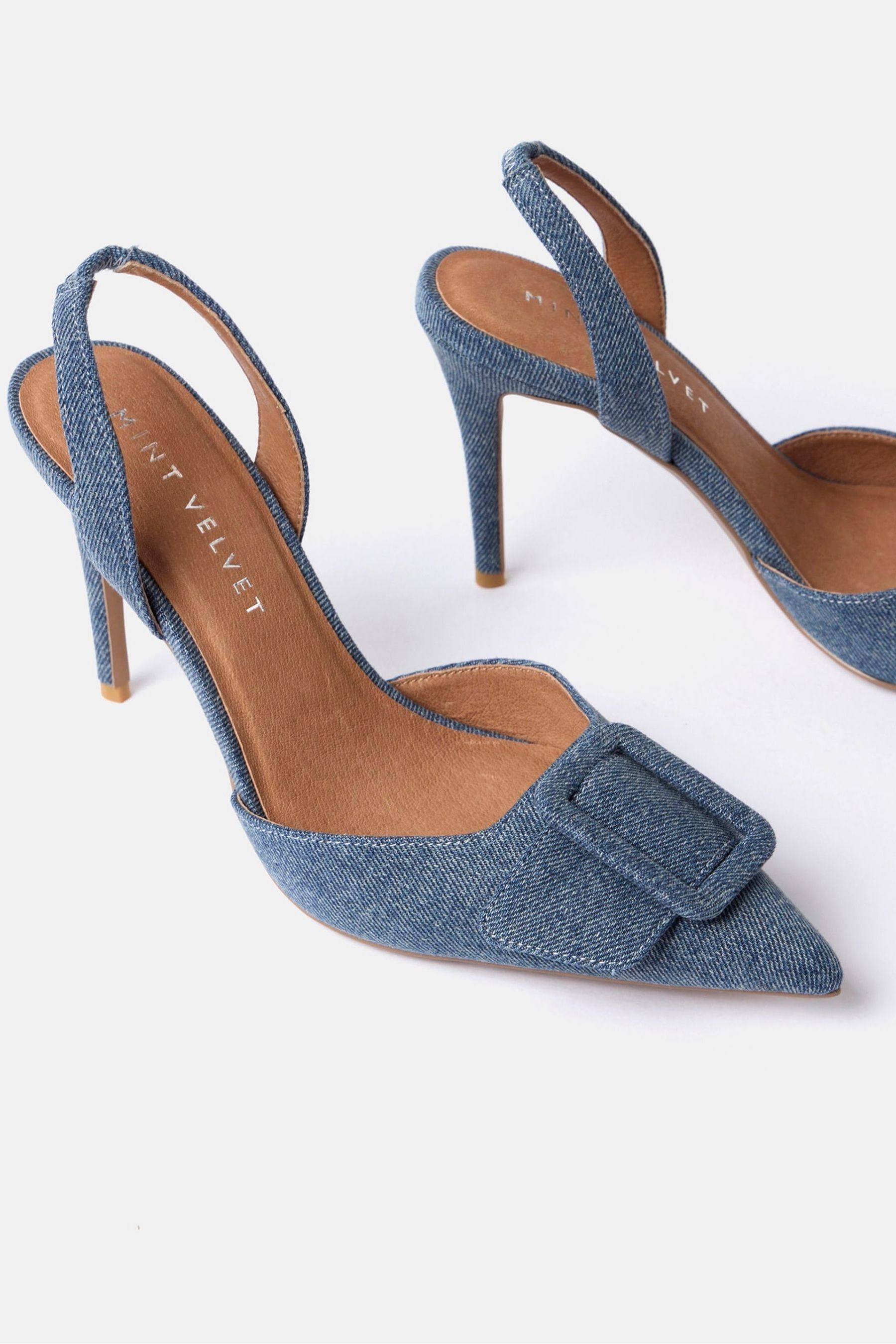 Buy Mint Velvet Blue Denim Slingback Heels from Next Ireland