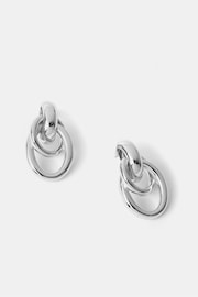 Mint Velvet Silver Tone Multi Hoop Stud Earrings - Image 1 of 3