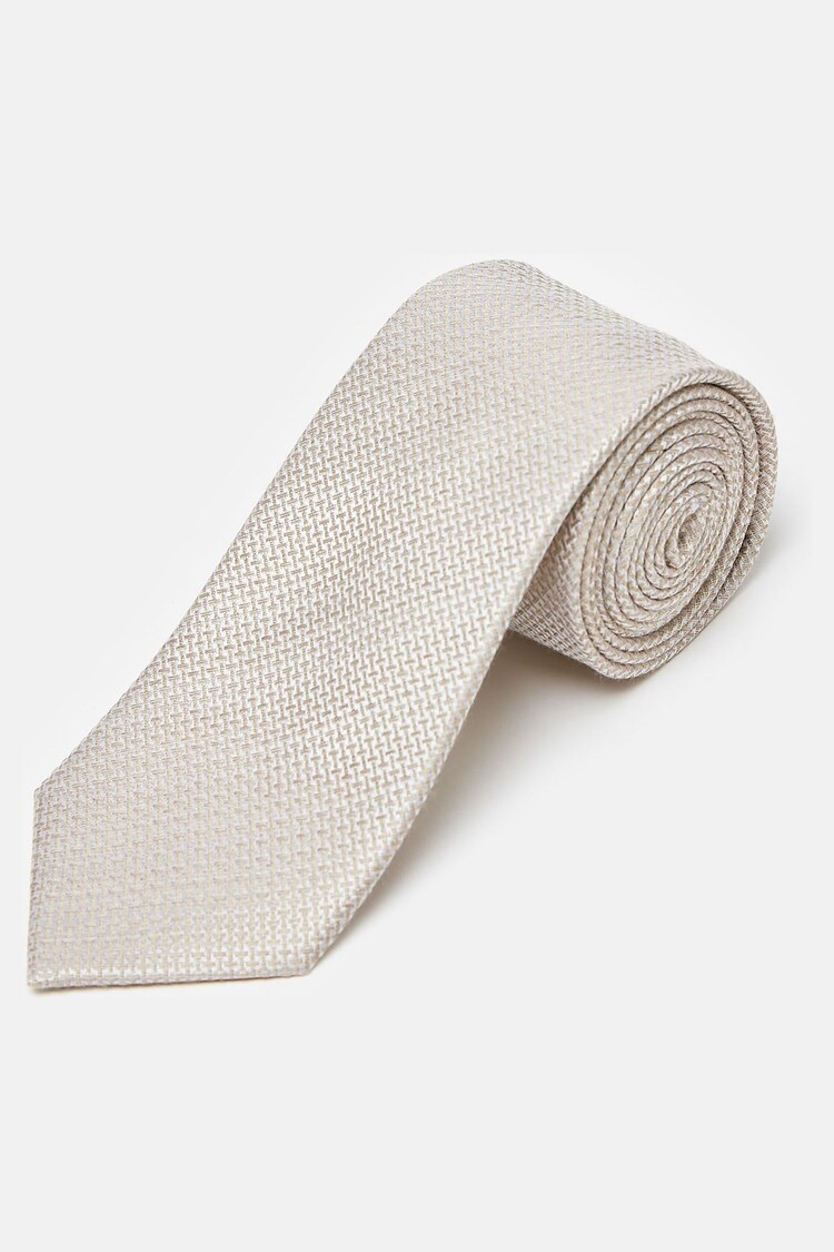 Joules Neutral Textured Silk Tie - Image 1 of 2