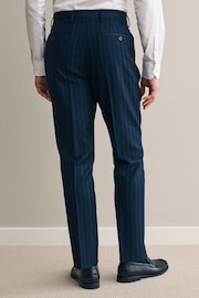 Navy Blue Slim Fit Signature Empire Mills British Wool Stripe Suit Trousers - Image 3 of 8