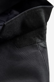 Black Slim Fit Signature Marzotto Italian Fabric Check Tuxedo Suit casual Jacket - Image 9 of 10