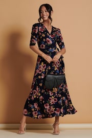 Jolie Moi Pink Qaliyah Wrap Front Mesh Maxi Dress - Image 5 of 6