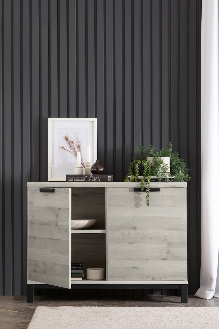 Grey Bronx Oak Effect Small Sideboard - Image 1 of 3