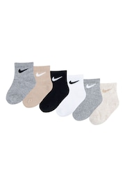 Nike Grey/Black Infant Swoosh Ankle Socks 6 Pack - Image 1 of 1