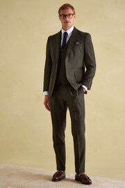 Joules Green Slim Fit Texture Suit Waistcoat - Image 3 of 5