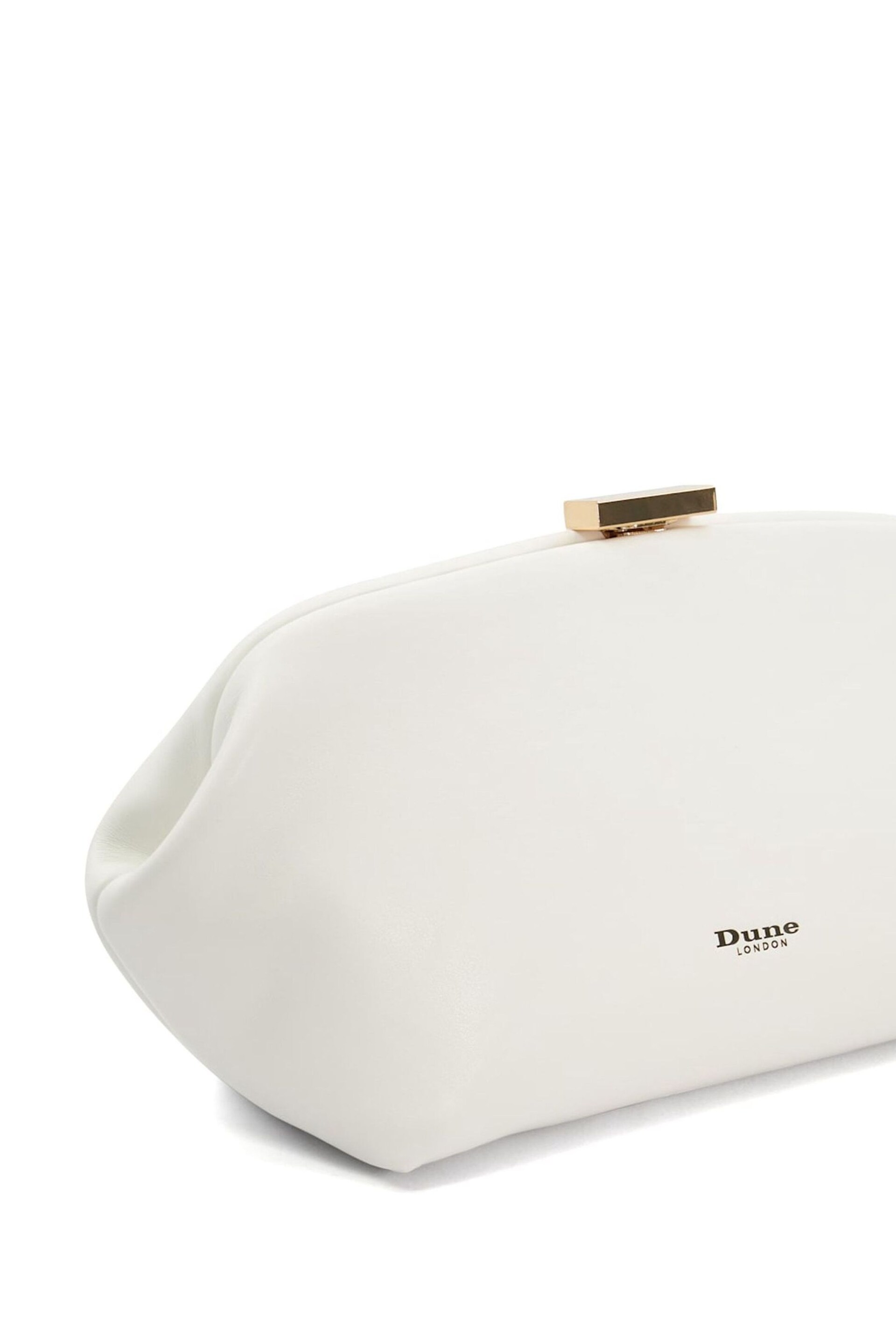 Dune London White Expect Cube Clasp Clutch Bag - Image 6 of 6