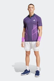 adidas Navy/Purple Tennis Pro Seamless AEROREADY Free Lift Polo Shirt - Image 6 of 9