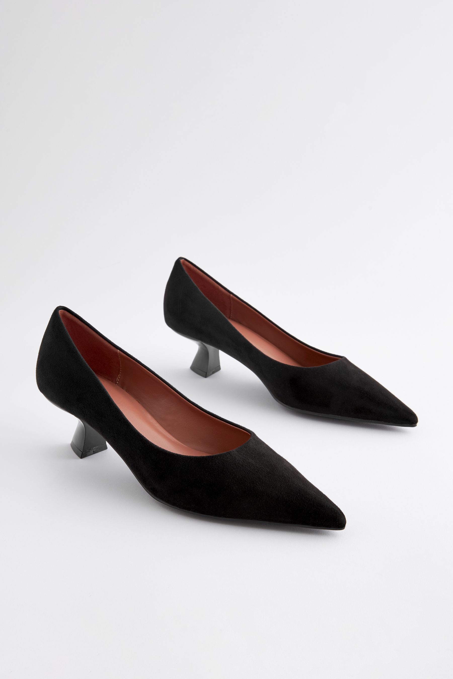 NEXT Black Extra Wide Fit Forever Comfort Kitten Heel Court Shoes 6 EU 39 XW Womens