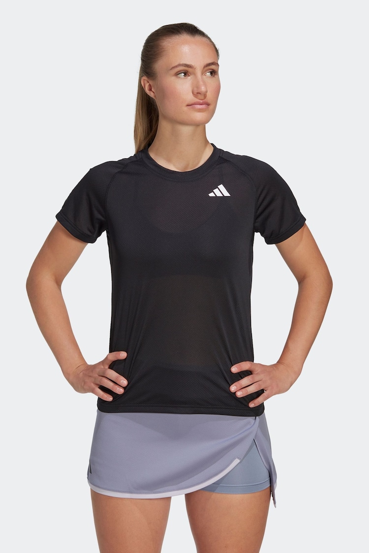 adidas Black Tennis Club T-Shirt - Image 1 of 7