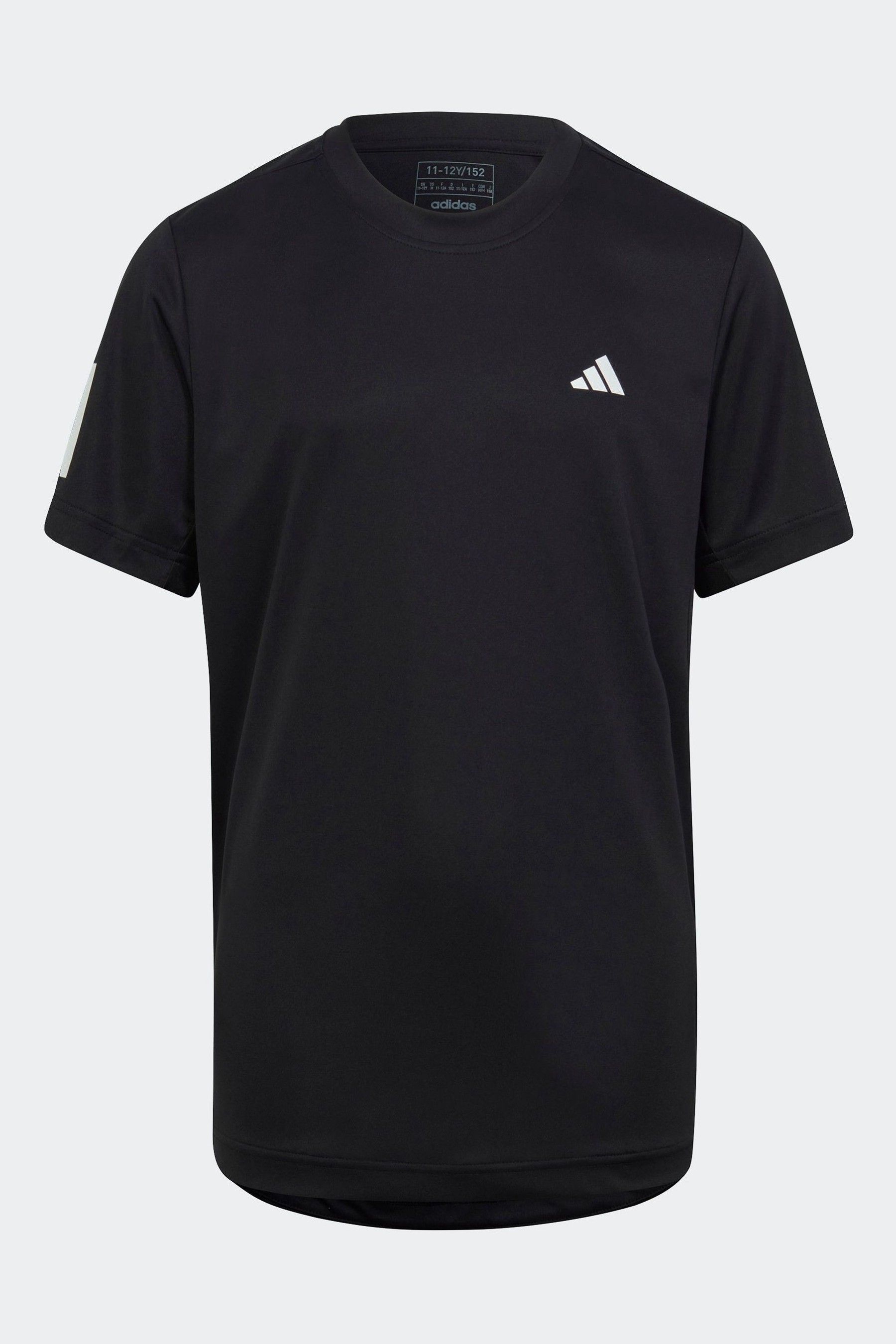 Adidas black 3 stripe t shirt online