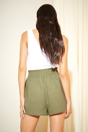 Friends Like These Khaki Green Linen Look Drawstring Linen Look Shorts - Image 4 of 4