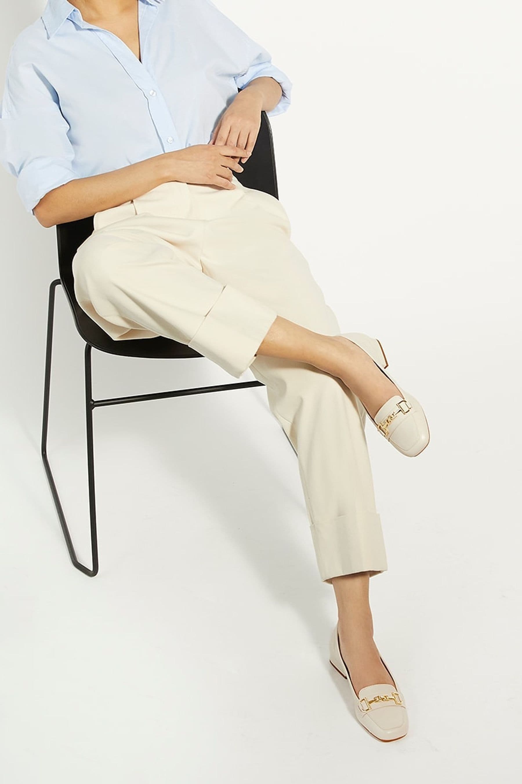 Buy Dune London Cream Graice Low Block Square Toe Loafers from Next Canada