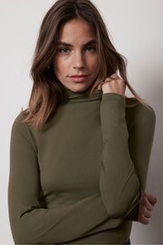 Mint Velvet Green Turtle Neck Top - Image 2 of 4