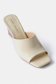 Mint Velvet Cream Wooden Wedges Sandals - Image 2 of 4