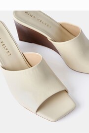 Mint Velvet Cream Wooden Wedges Sandals - Image 4 of 4