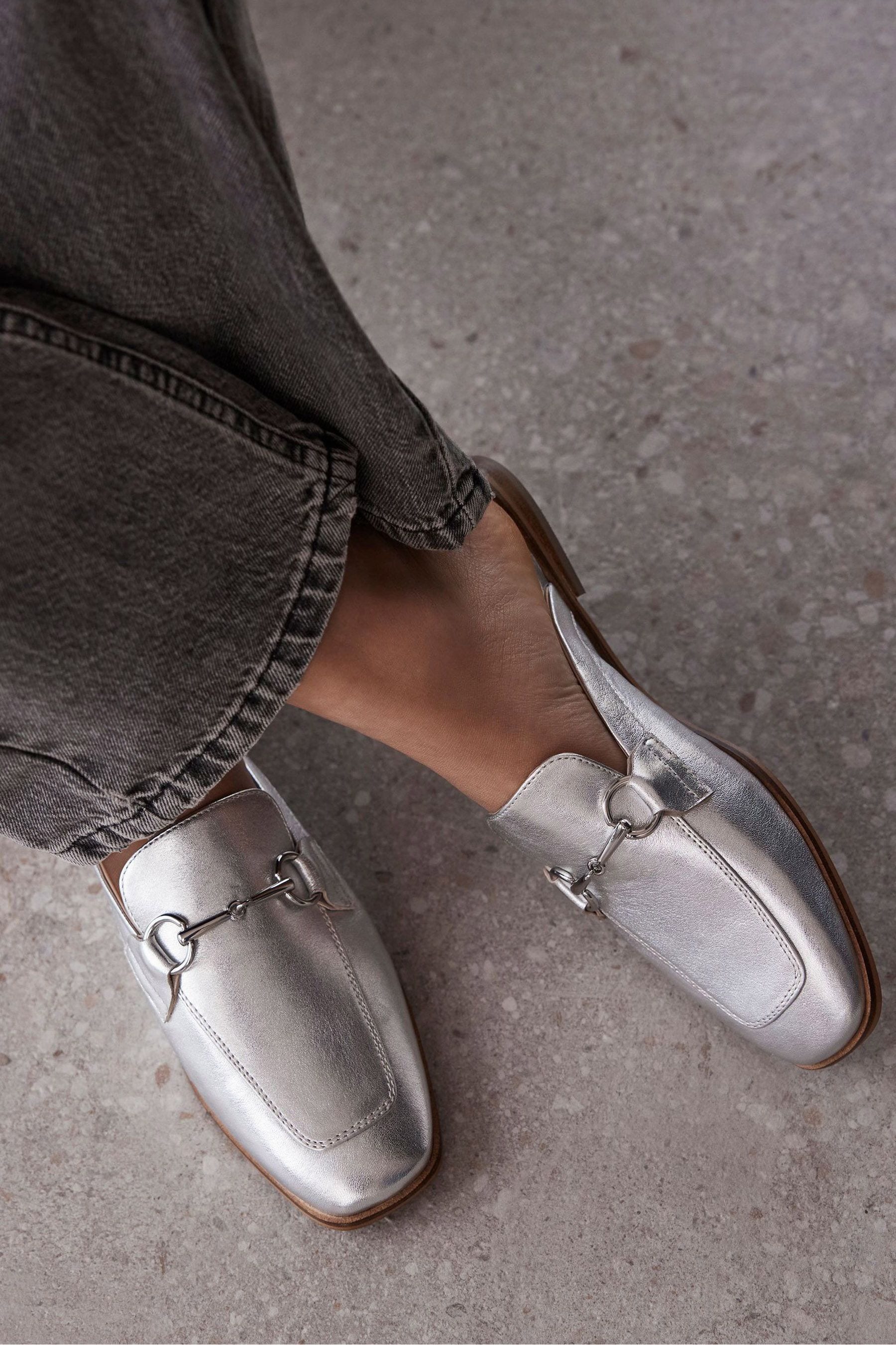 Silver loafers next online